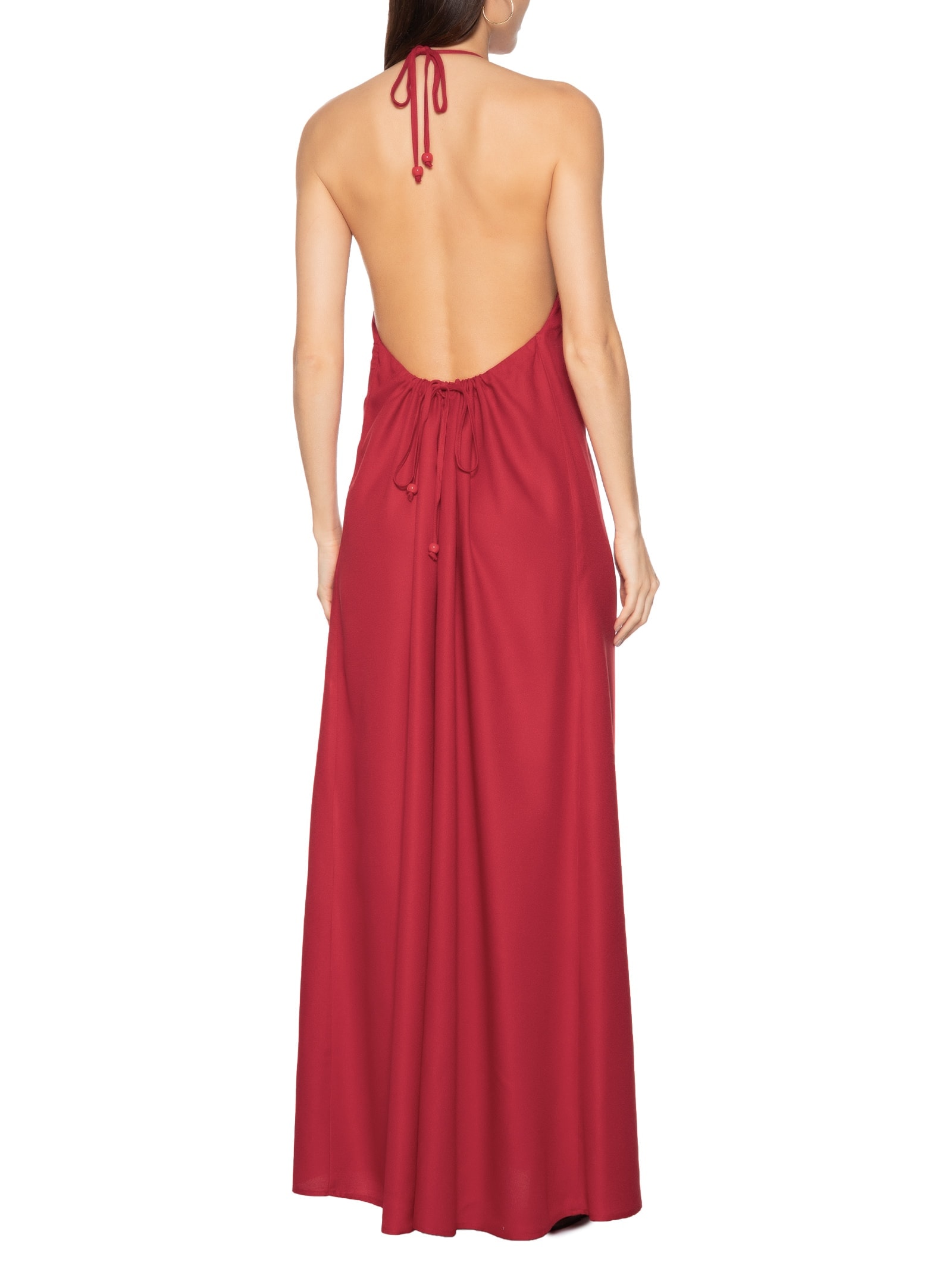 Vestido Decote Costas Profundo Vermelho  Cacay