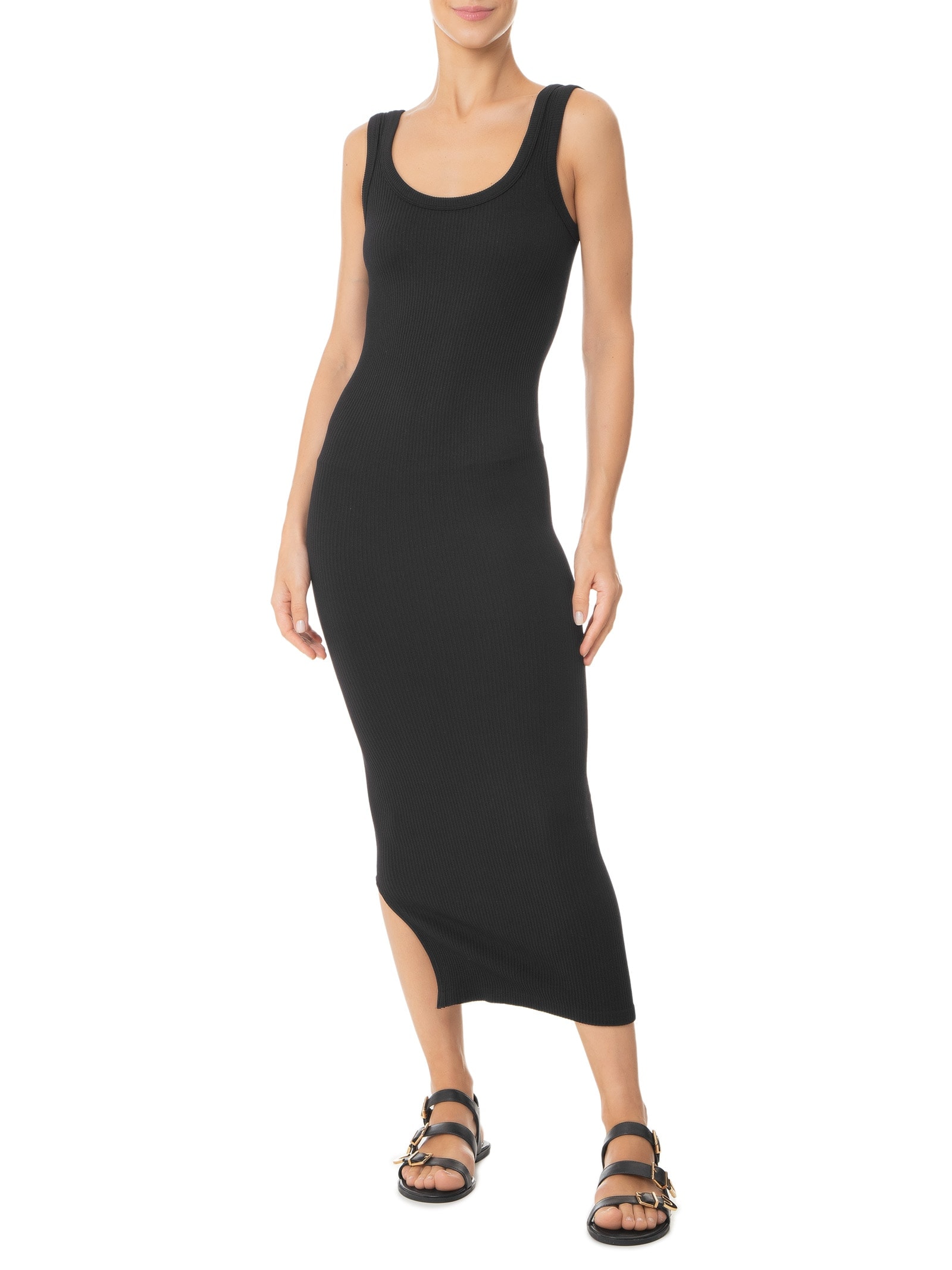 Vestido Decote em U Preto Basiq