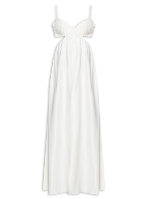 Vestido Decote Flor – Off White