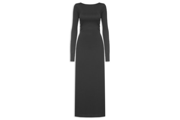 Vestido Decote Manga Longa - Preto