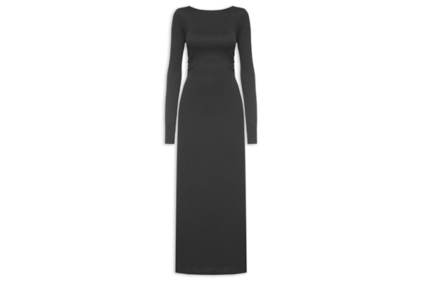 Vestido Decote Manga Longa - Preto