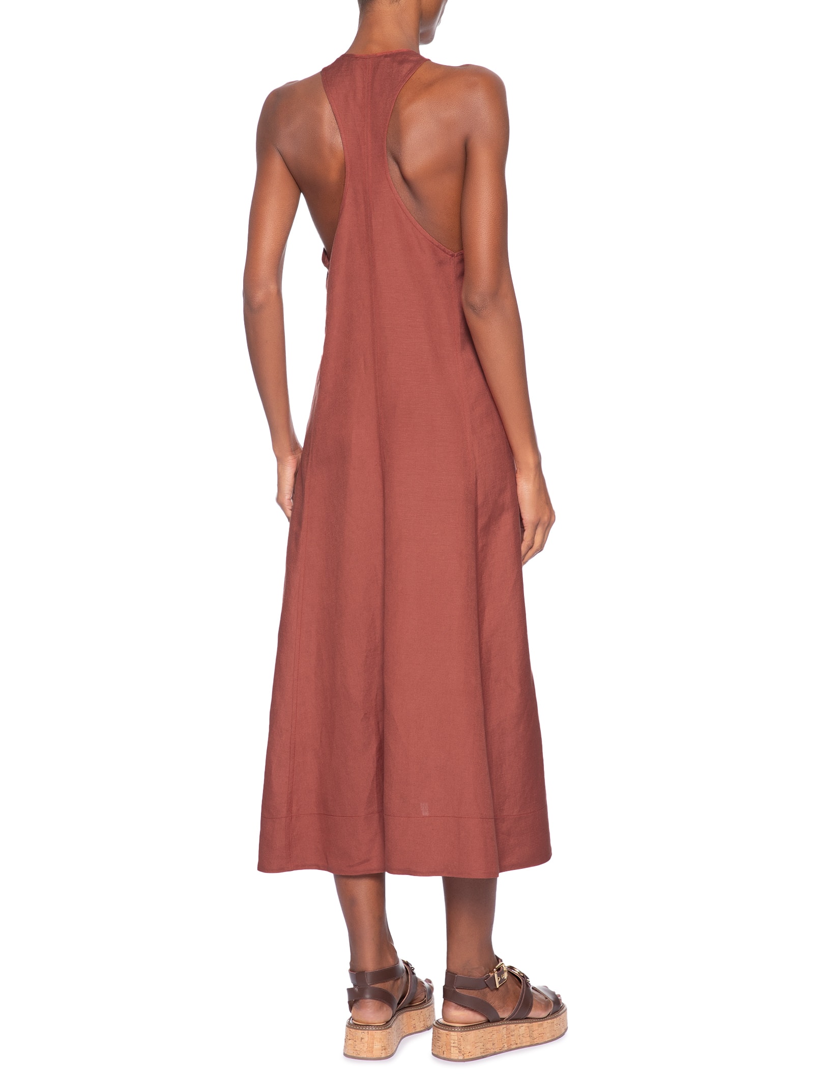 Vestido Decote Nadador Laranja Animale
