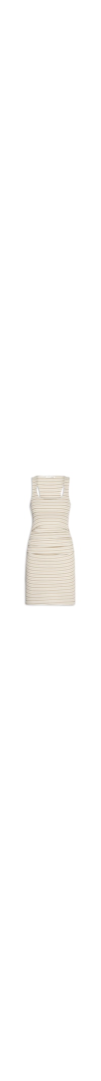 Vestido Decote Quadrado Fio Tinto – Bege