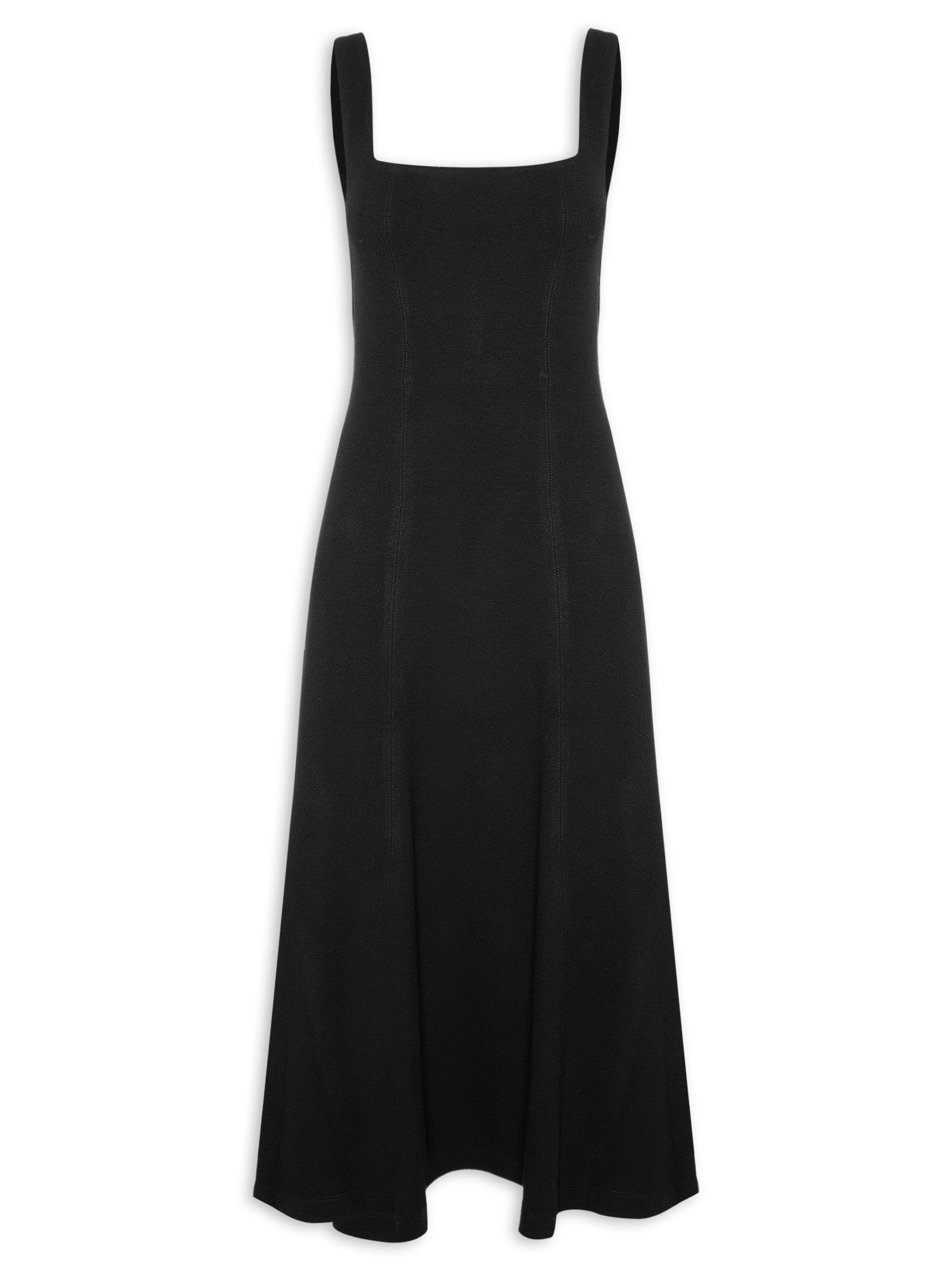 Vestido Decote Quadrado Preto Animale