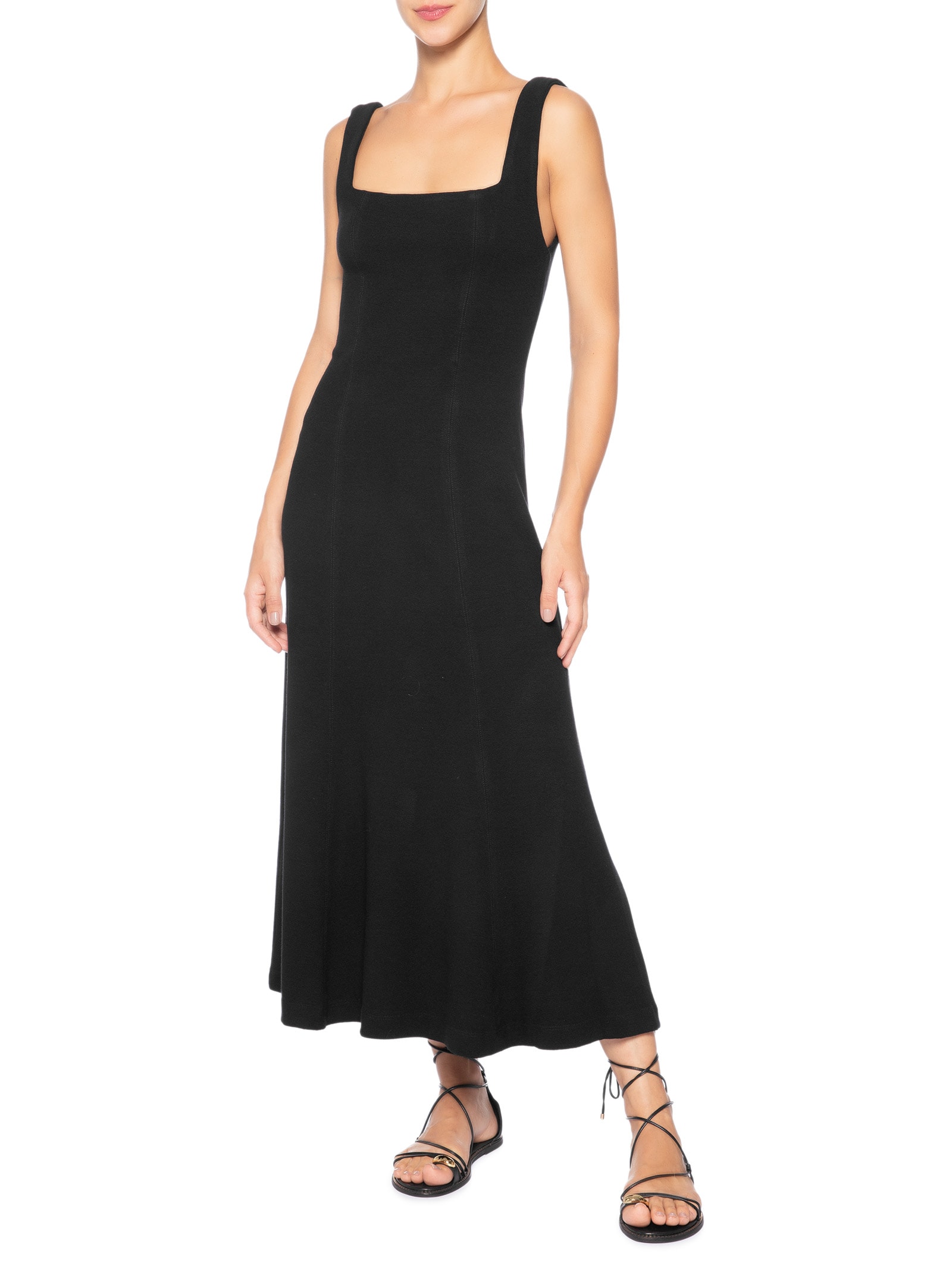 Vestido Decote Quadrado Preto Animale