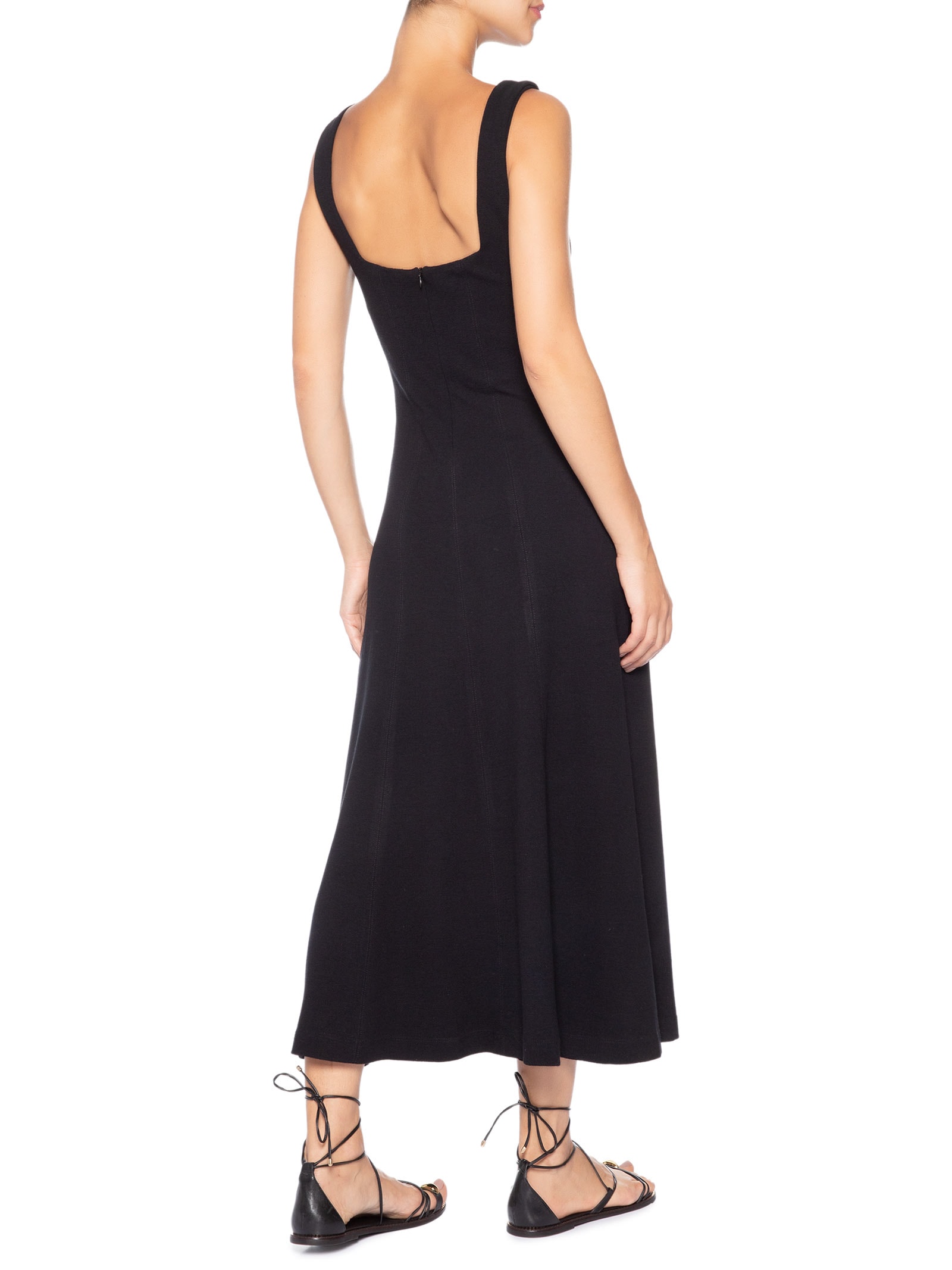 Vestido Decote Quadrado Preto Animale