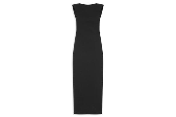 Vestido Decote Rib - Preto