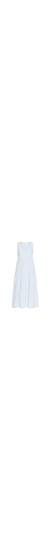 Vestido Decote V Listrado - Azul