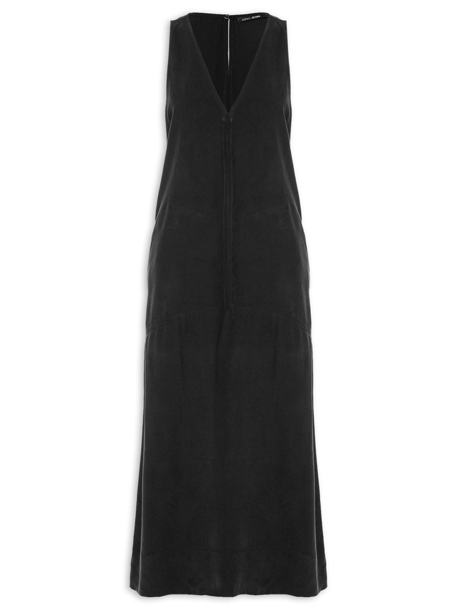 Vestido Decote V Pesponto Preto Animale Jeans