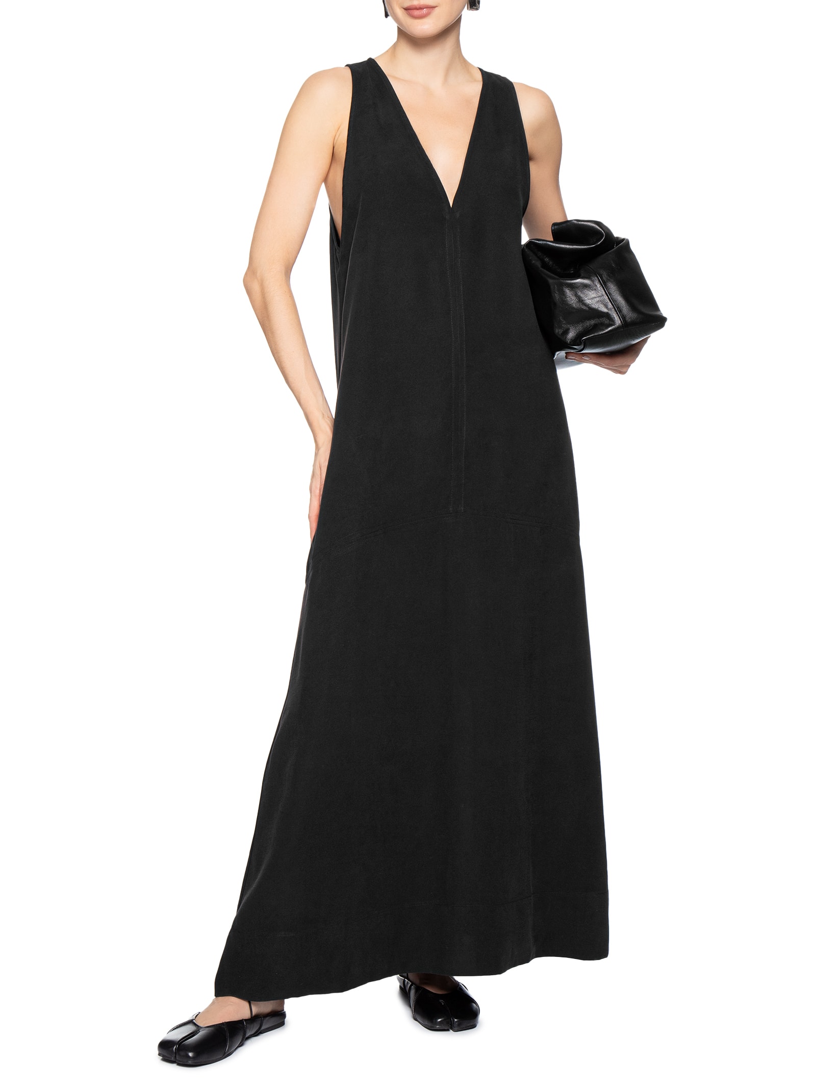 Vestido Decote V Pesponto Preto Animale Jeans