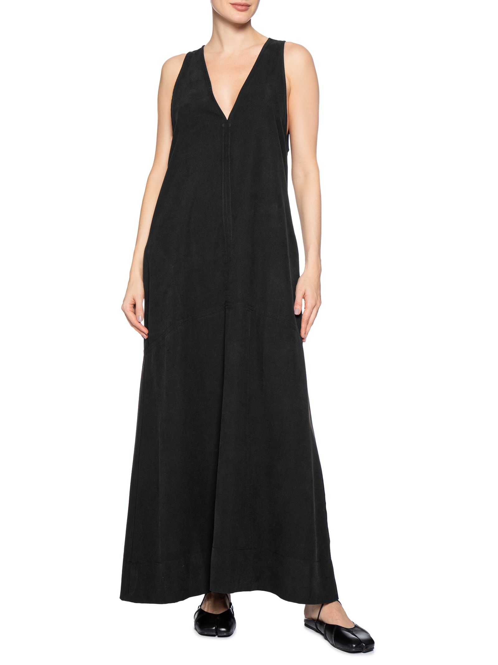 Vestido Decote V Pesponto Preto Animale Jeans