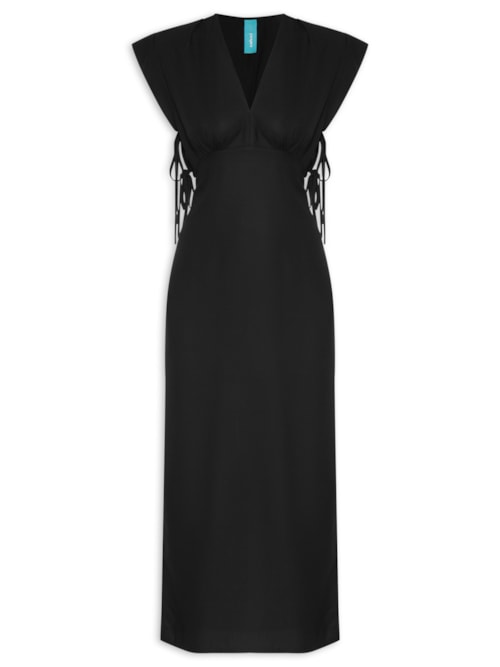 Vestido Decote V – Preto
