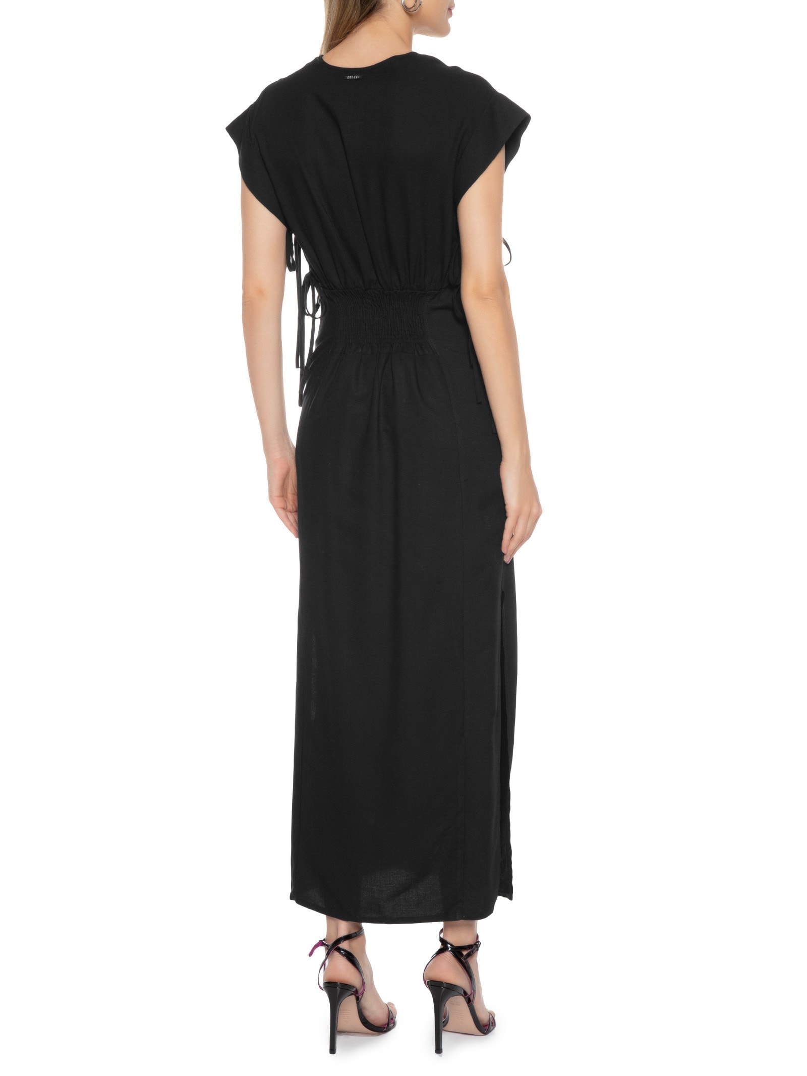 Vestido Decote V Preto Colcci