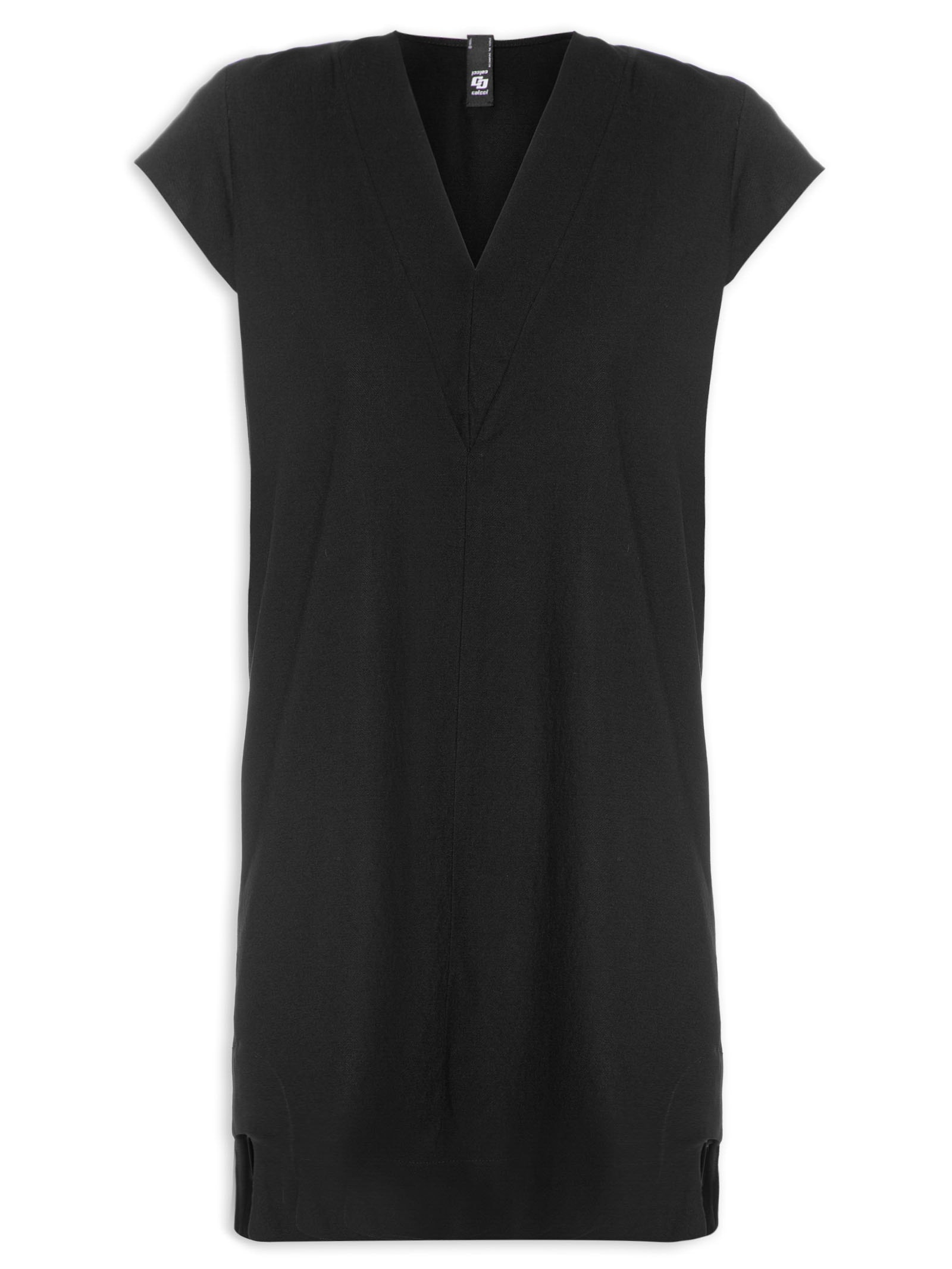 Vestido Decote V Preto Colcci