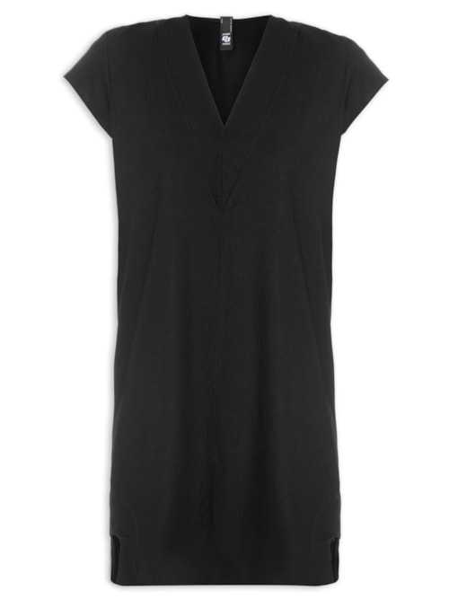Vestido Decote V - Preto