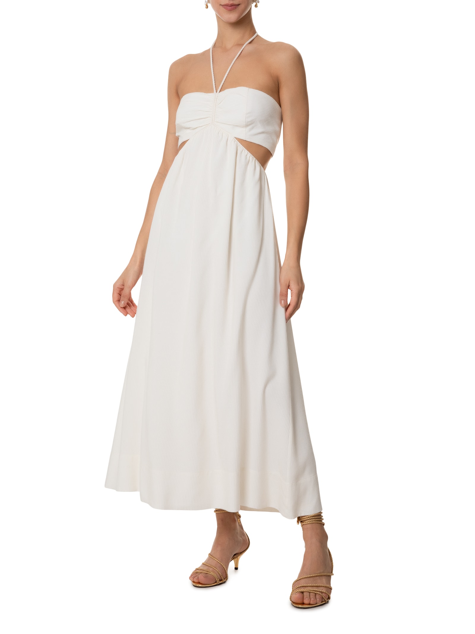 Animale - Vestido Decote Vivo - Off White