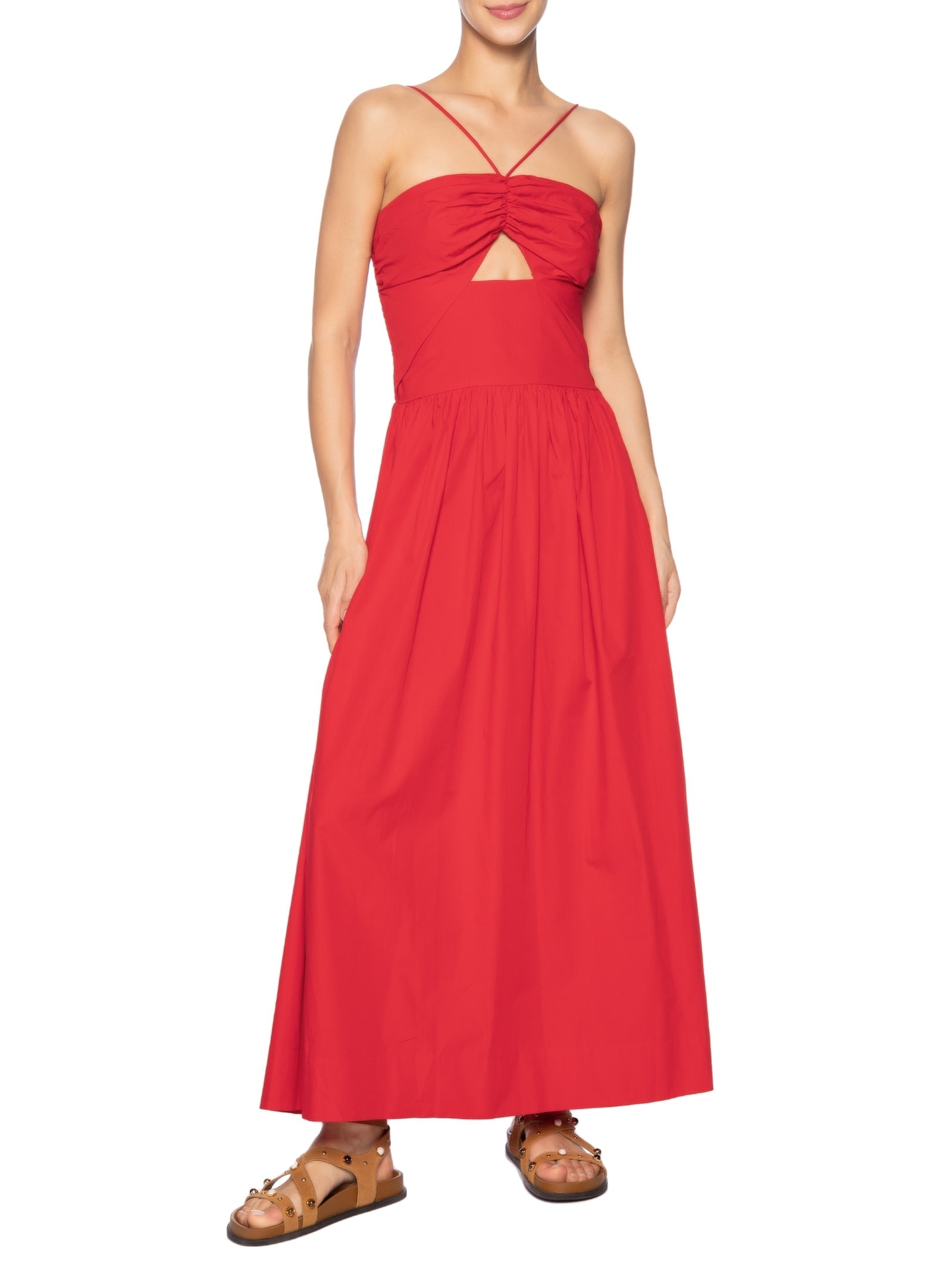 Vestido Detalhe Amarração Vermelho Farm