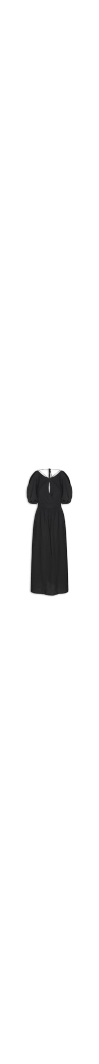 VESTIDO DETALHE BUSTO E FENDA - Preto