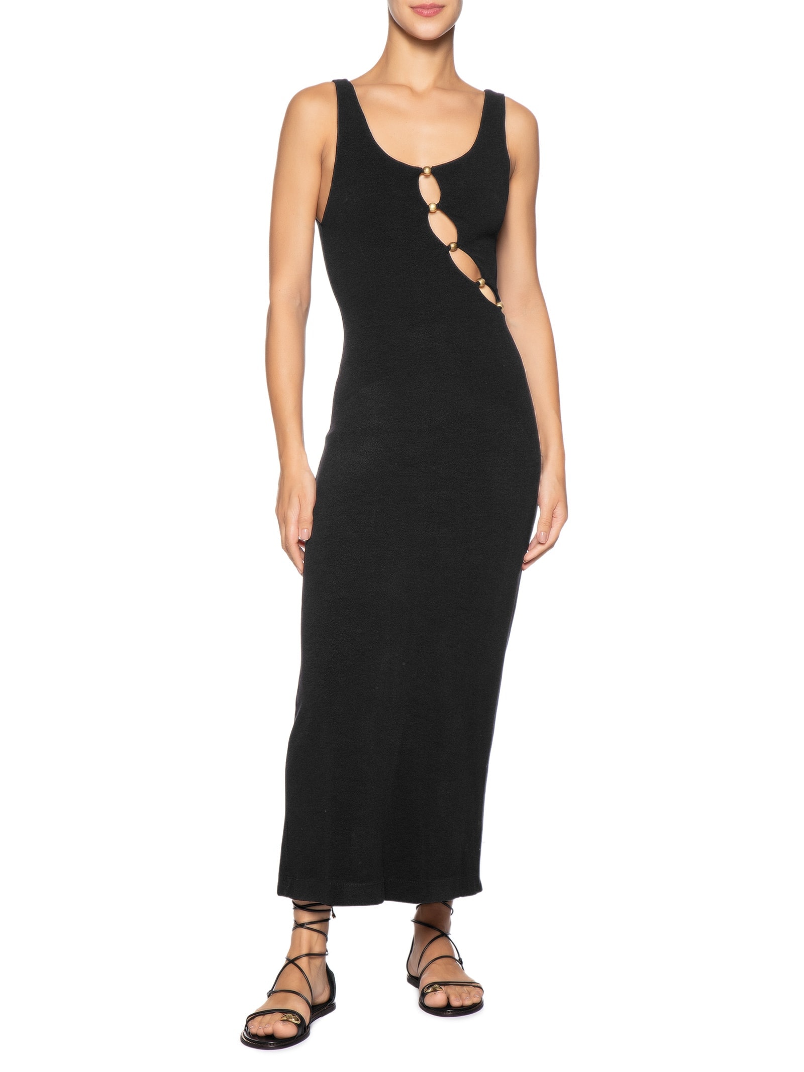 Vestido Detalhe Busto Preto Farm