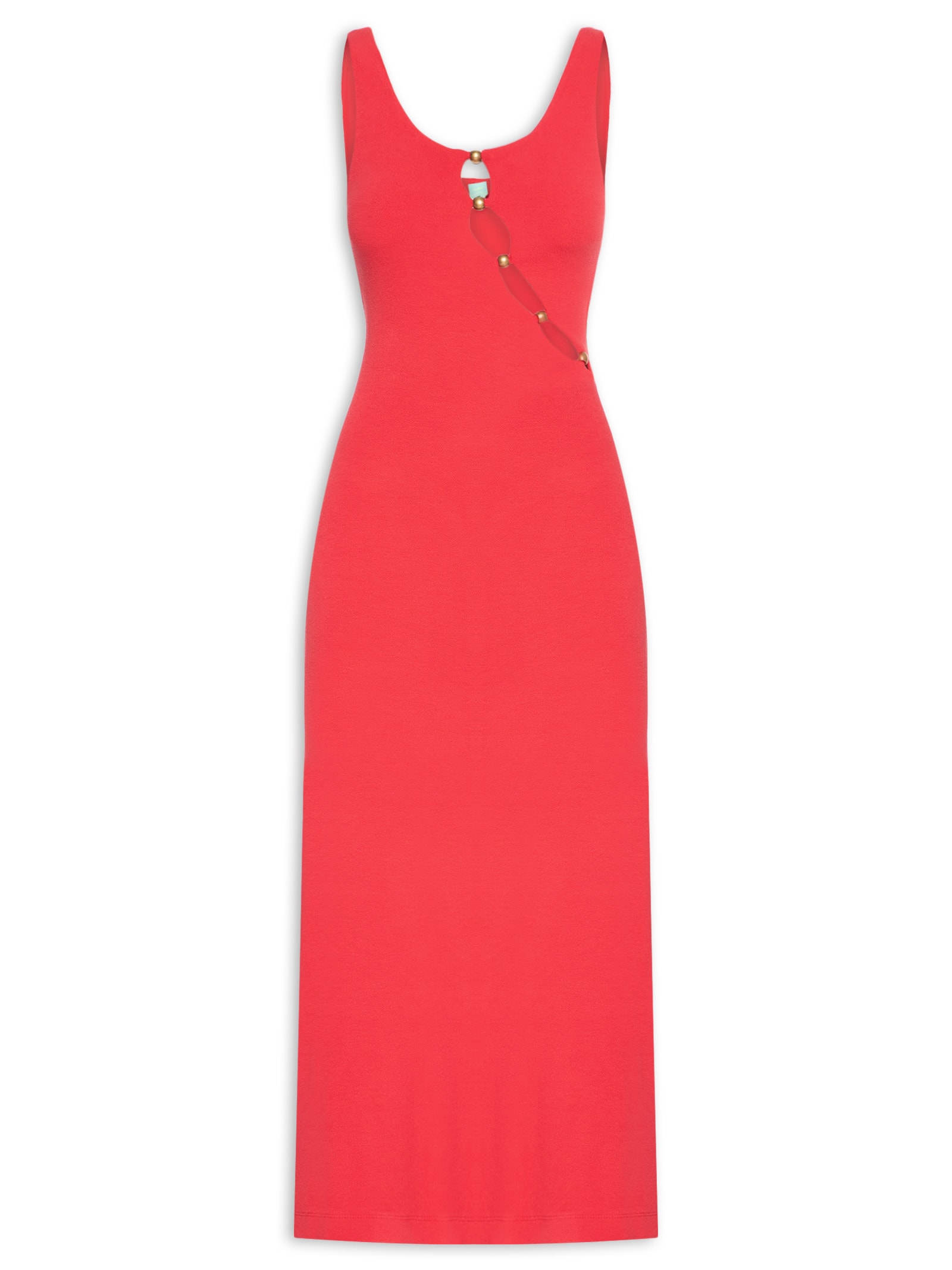 Vestido Detalhe Busto Vermelho Farm