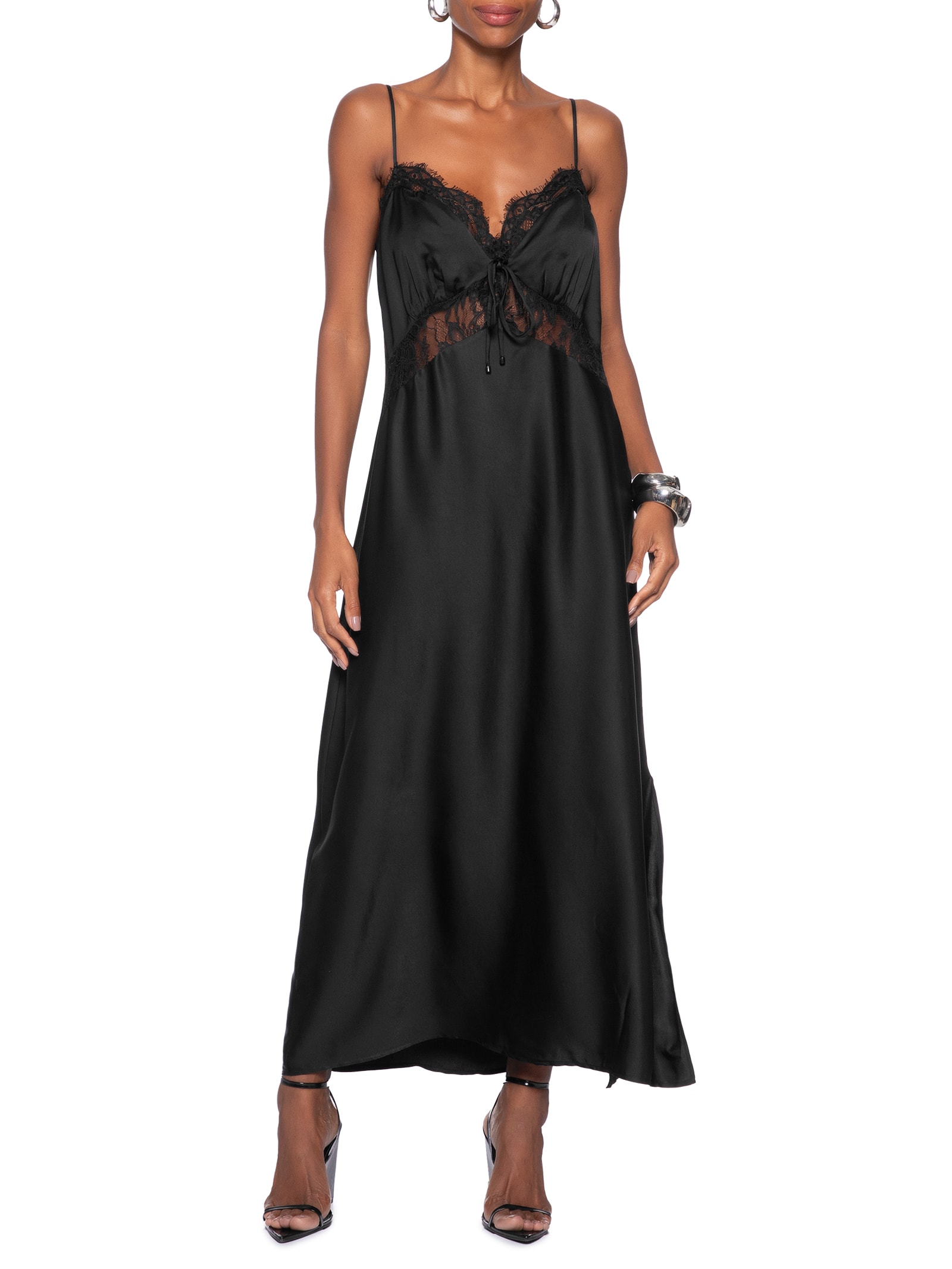 Vestido Detalhe Renda Preto Forum