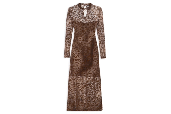 Vestido Devorê Onça Manga Longa - Animal Print