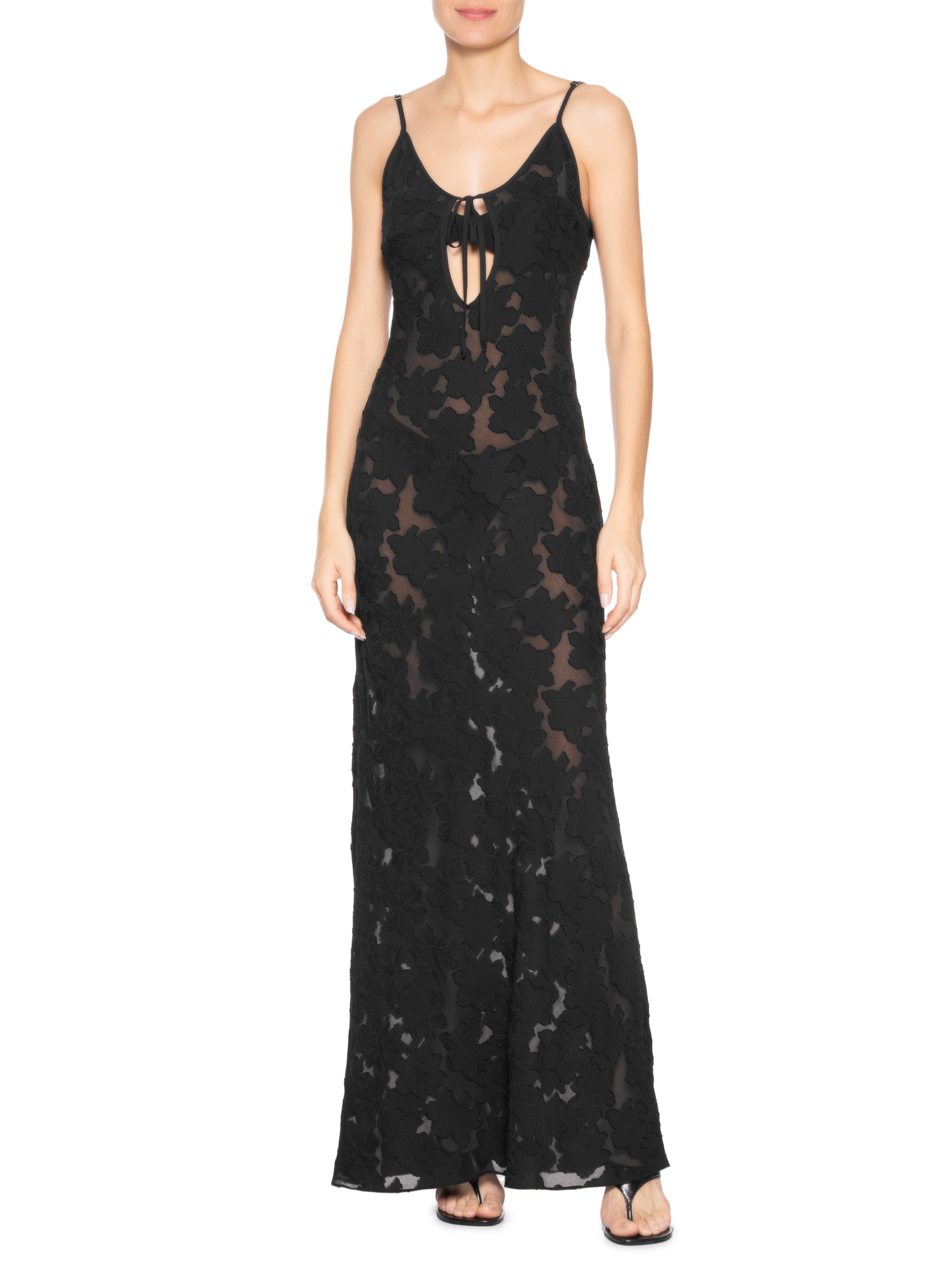 Vestido Devorê Preto Sol Brand