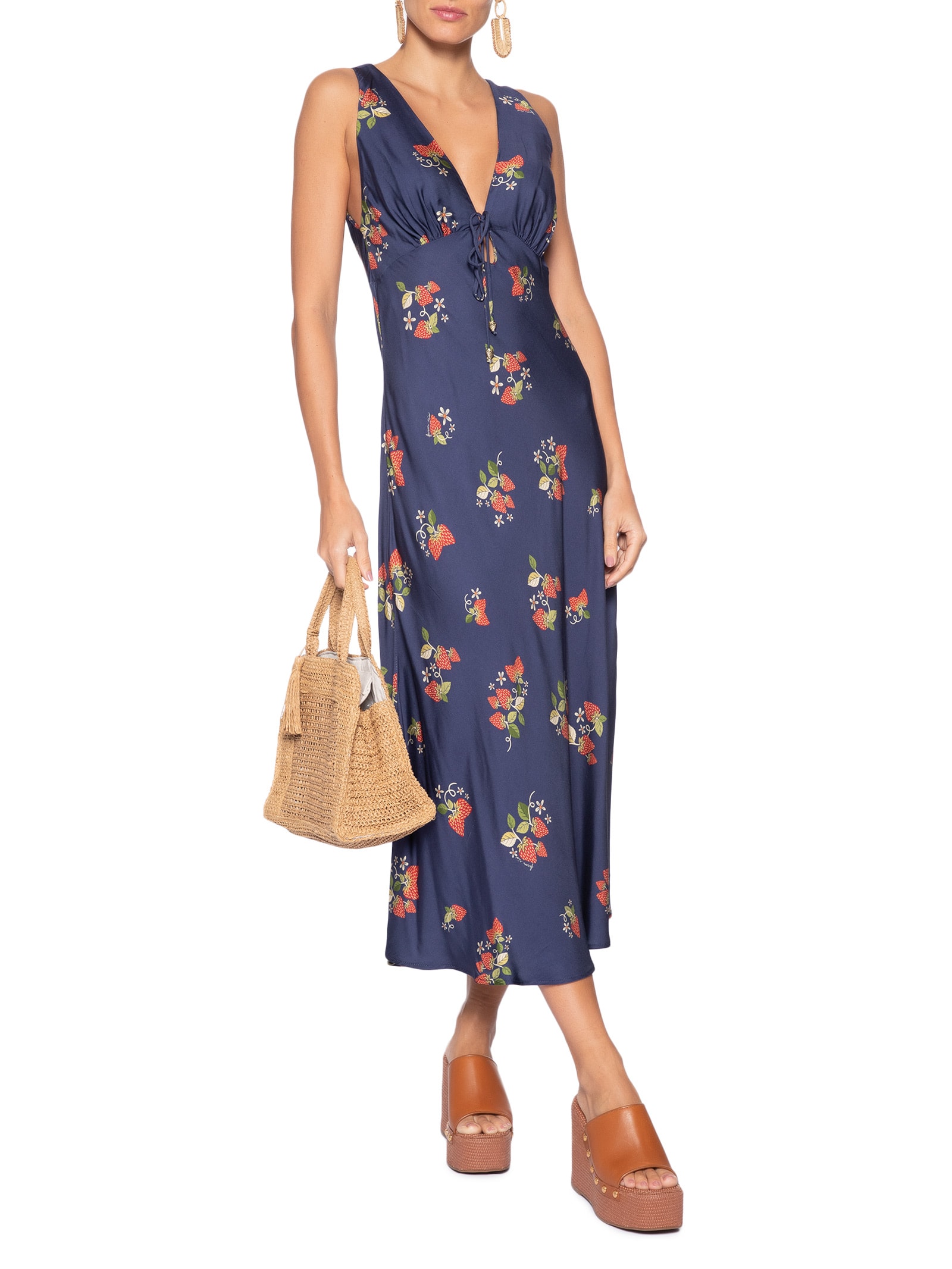 Vestido Doce Morango Azul Farm