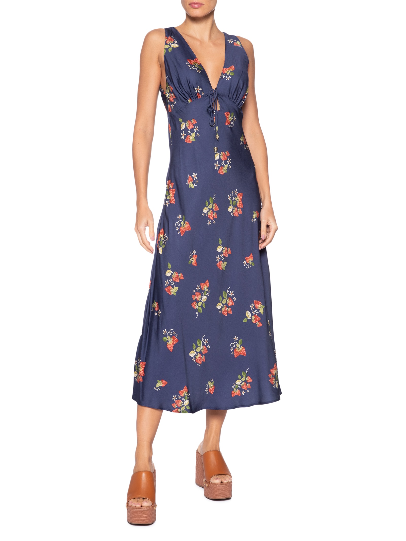 Vestido Doce Morango Azul Farm