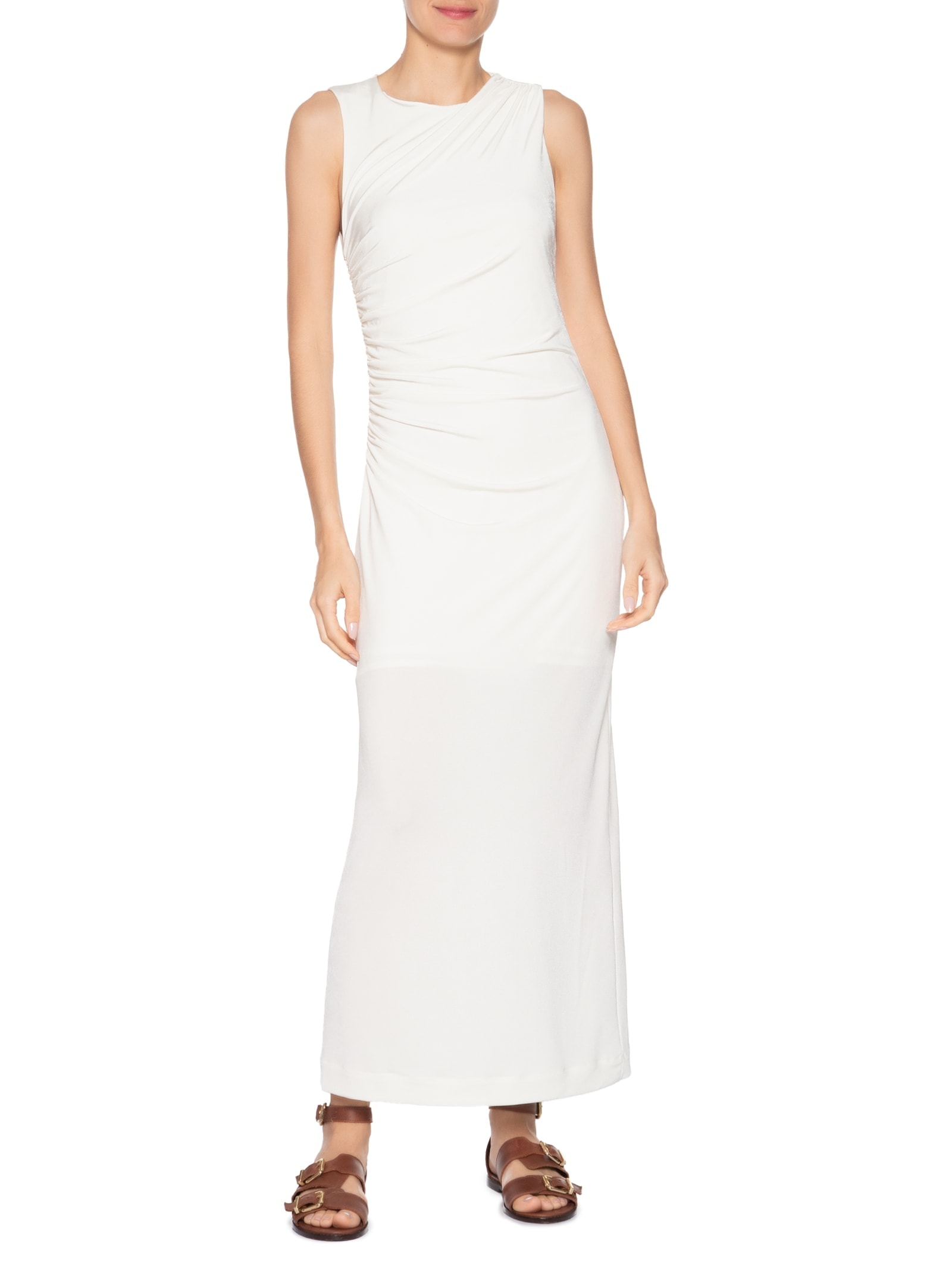 Vestido Drapeado Jersey Branco Dress To