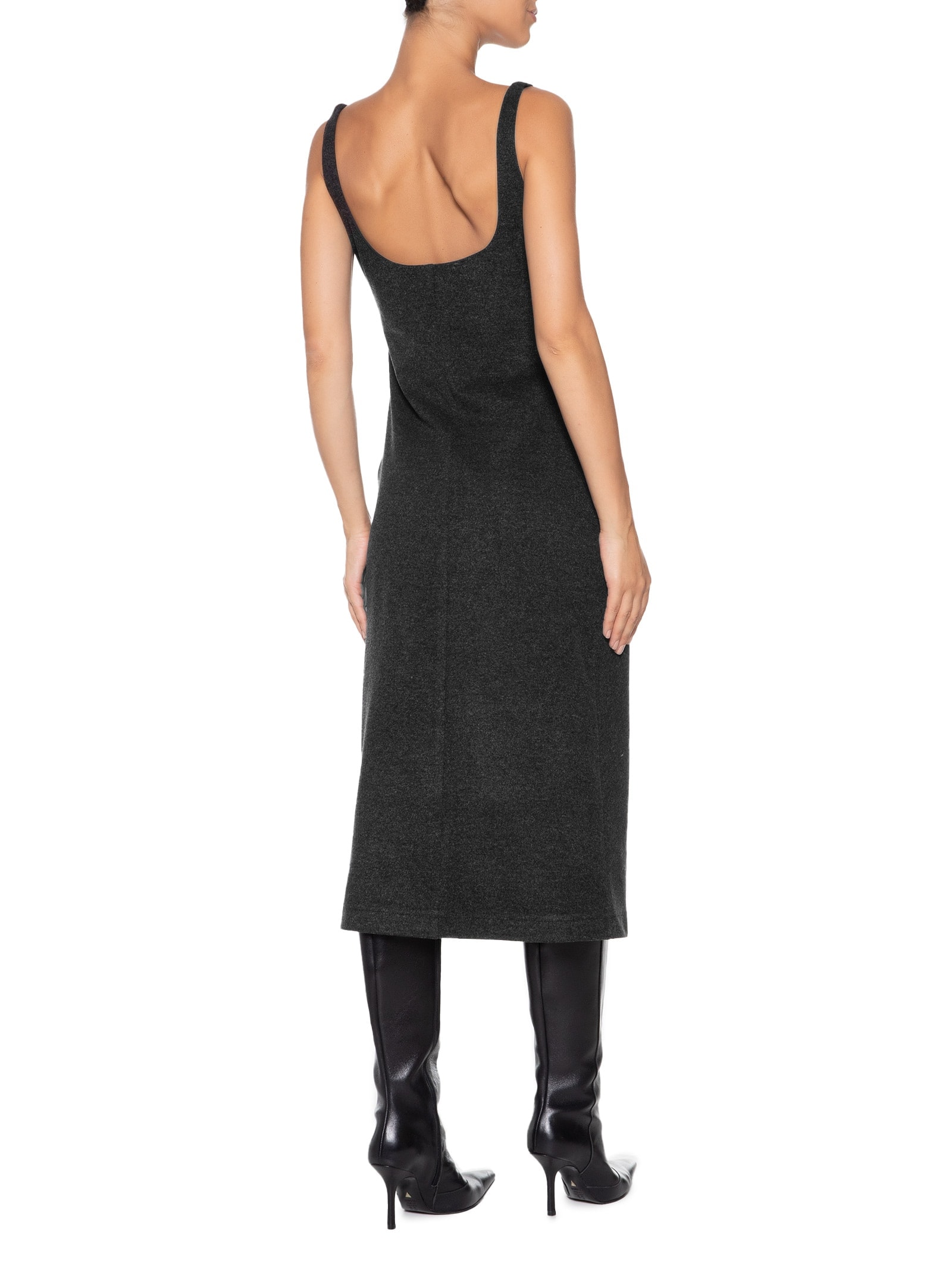 Vestido Drapeado Peletizado 360 Preto Shoulder