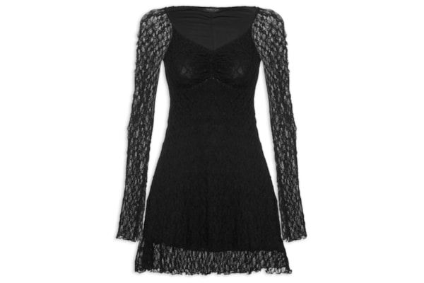 Vestido Em Renda - Preto