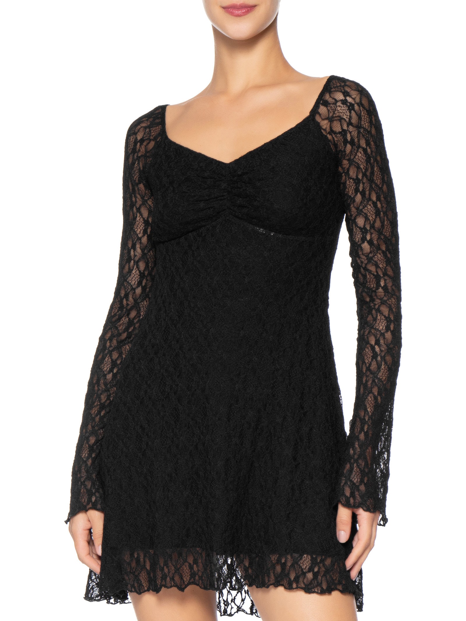 Vestido Em Renda Preto Market 33