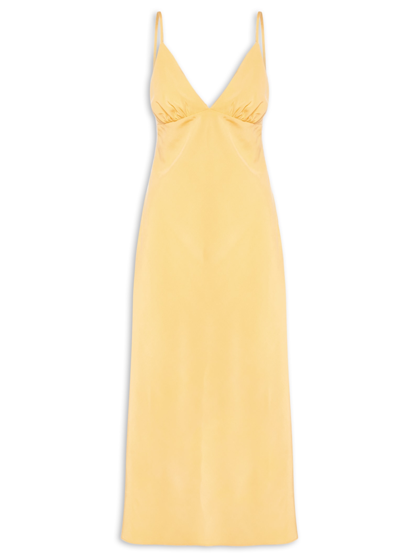 Vestido Enviesado Midi Amarelo Farm