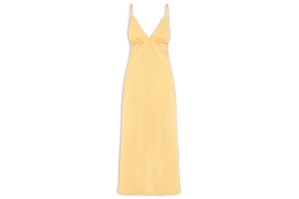 Vestido Enviesado Midi - Amarelo