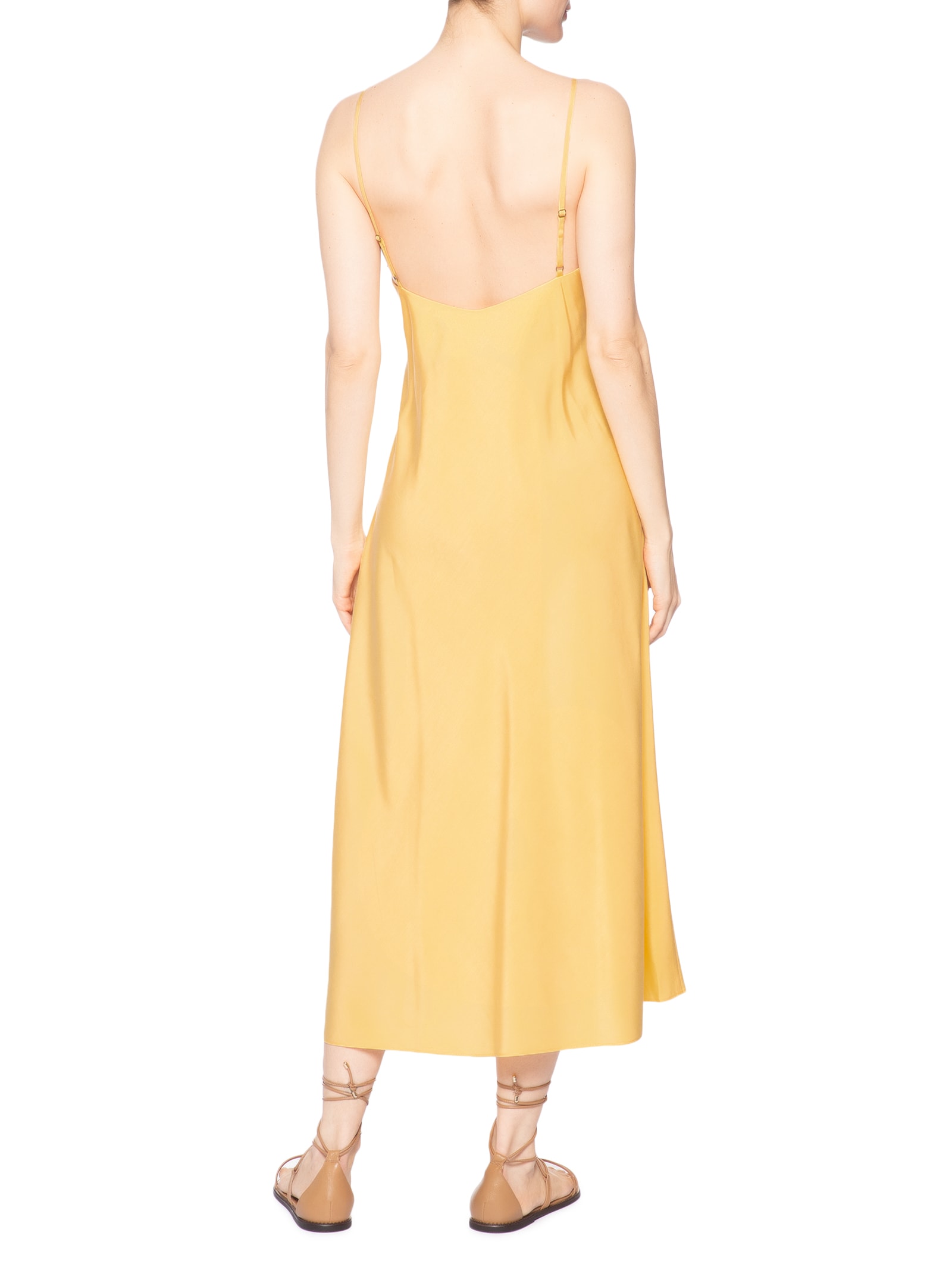 Vestido Enviesado Midi Amarelo Farm
