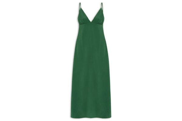 Vestido Enviesado Midi - Verde