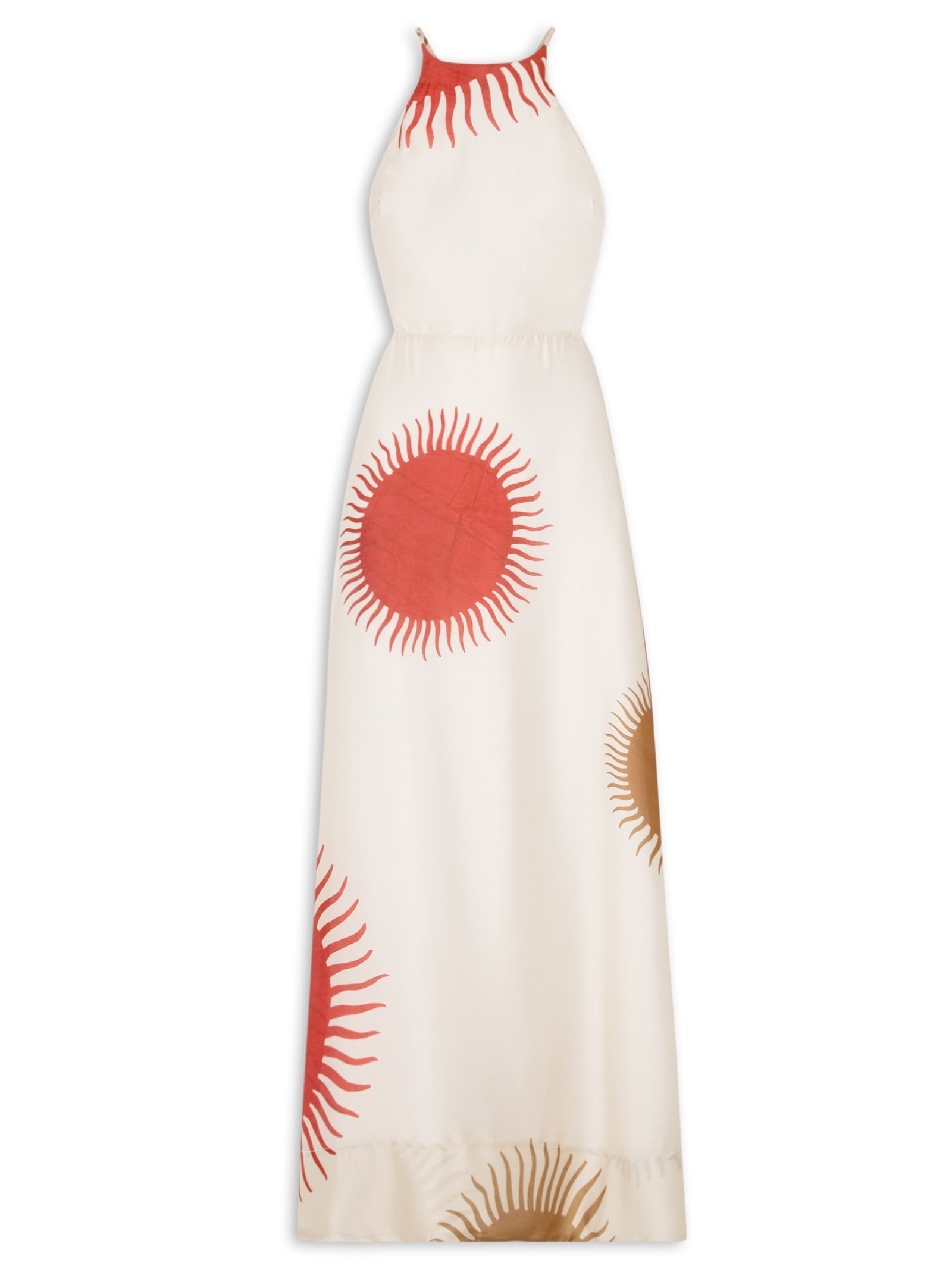 Vestido Enviesado Sol Claro Bege Osklen