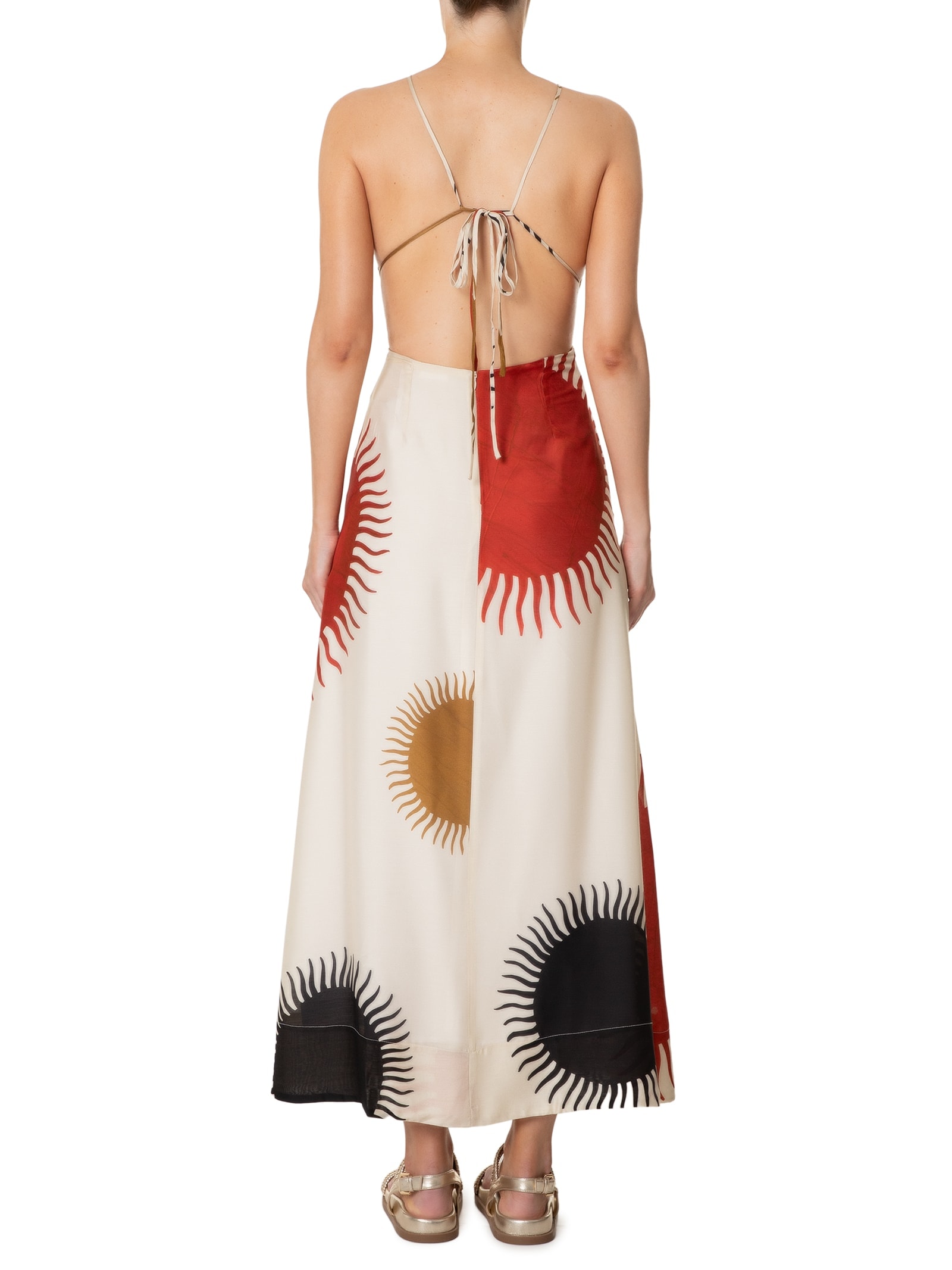 Vestido Enviesado Sol Claro Bege Osklen