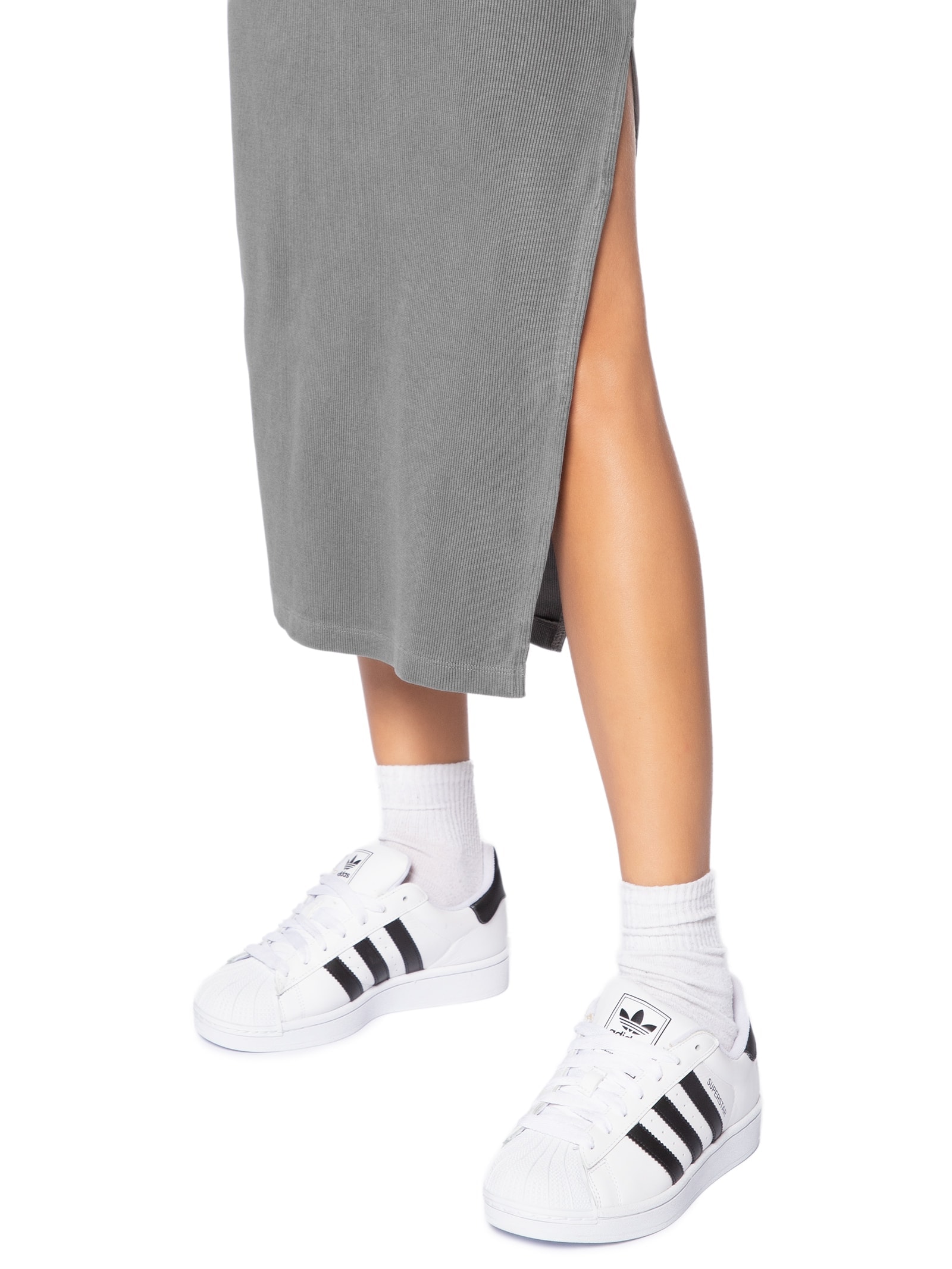 Vestido Essentials Rib Cinza Adidas Originals
