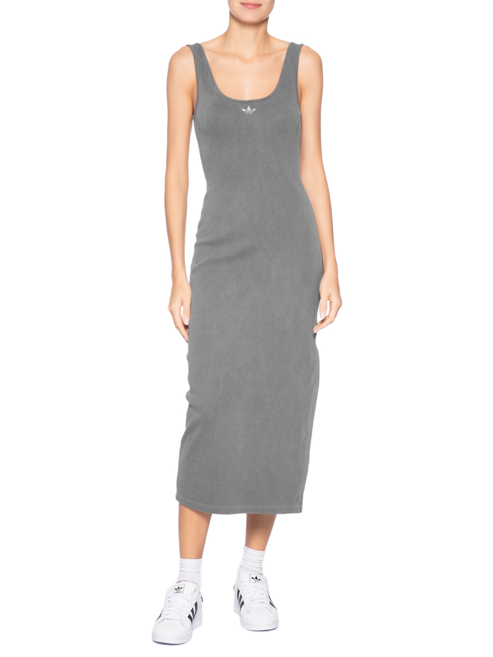 Vestido Essentials Rib Cinza Adidas Originals