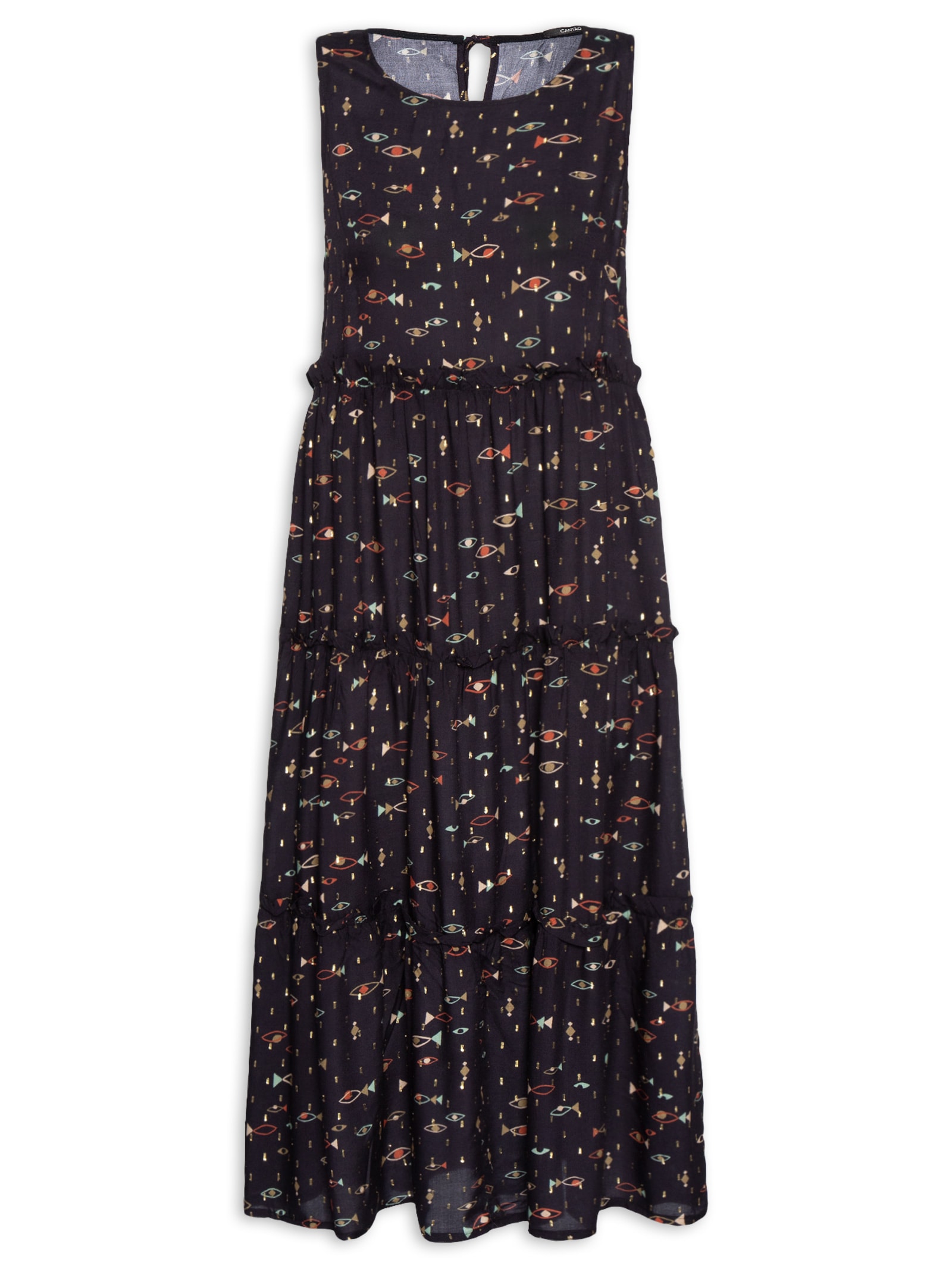 Vestido Est Beta Preto Cantão