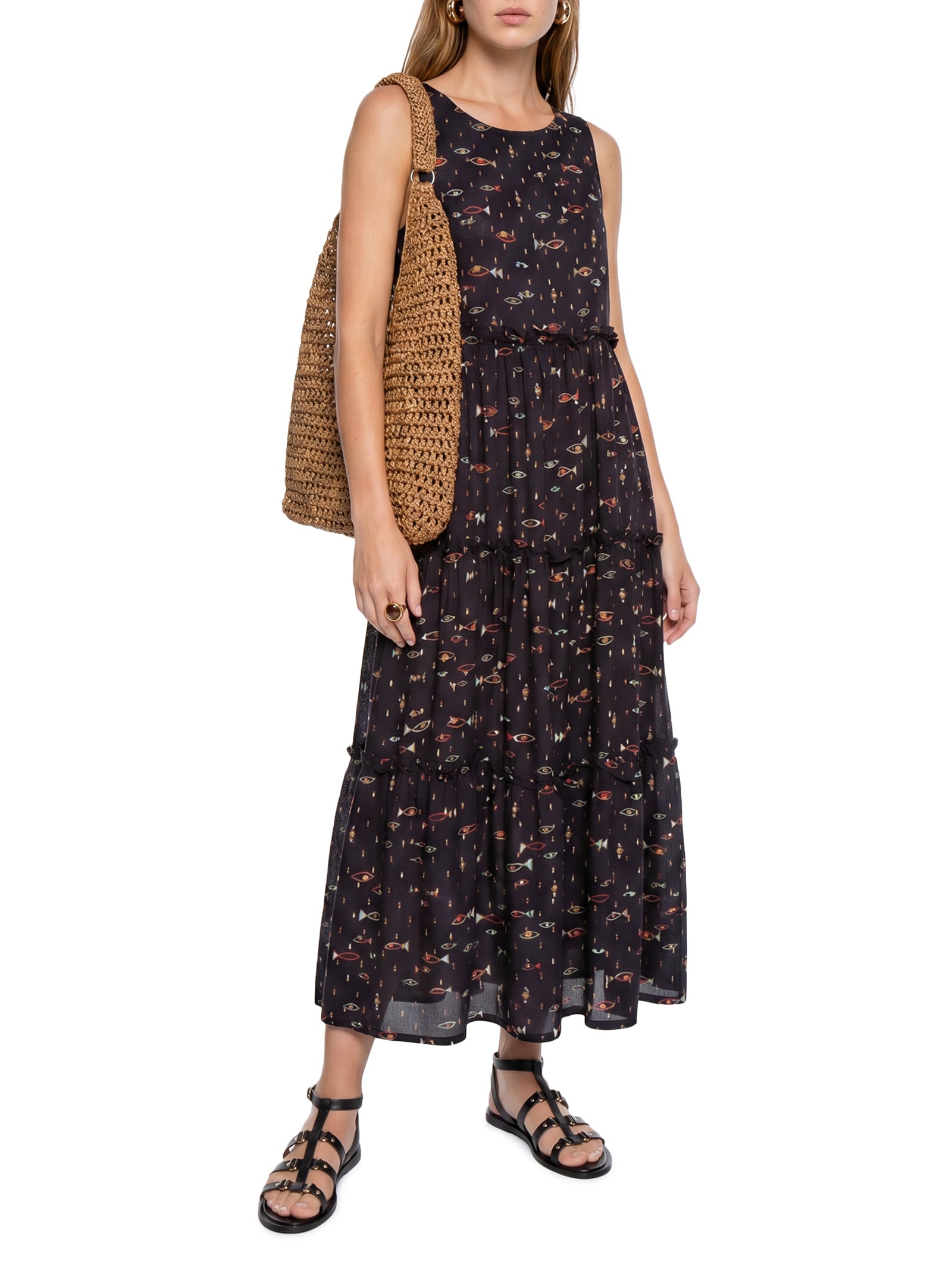 Vestido Est Beta Preto Cantão