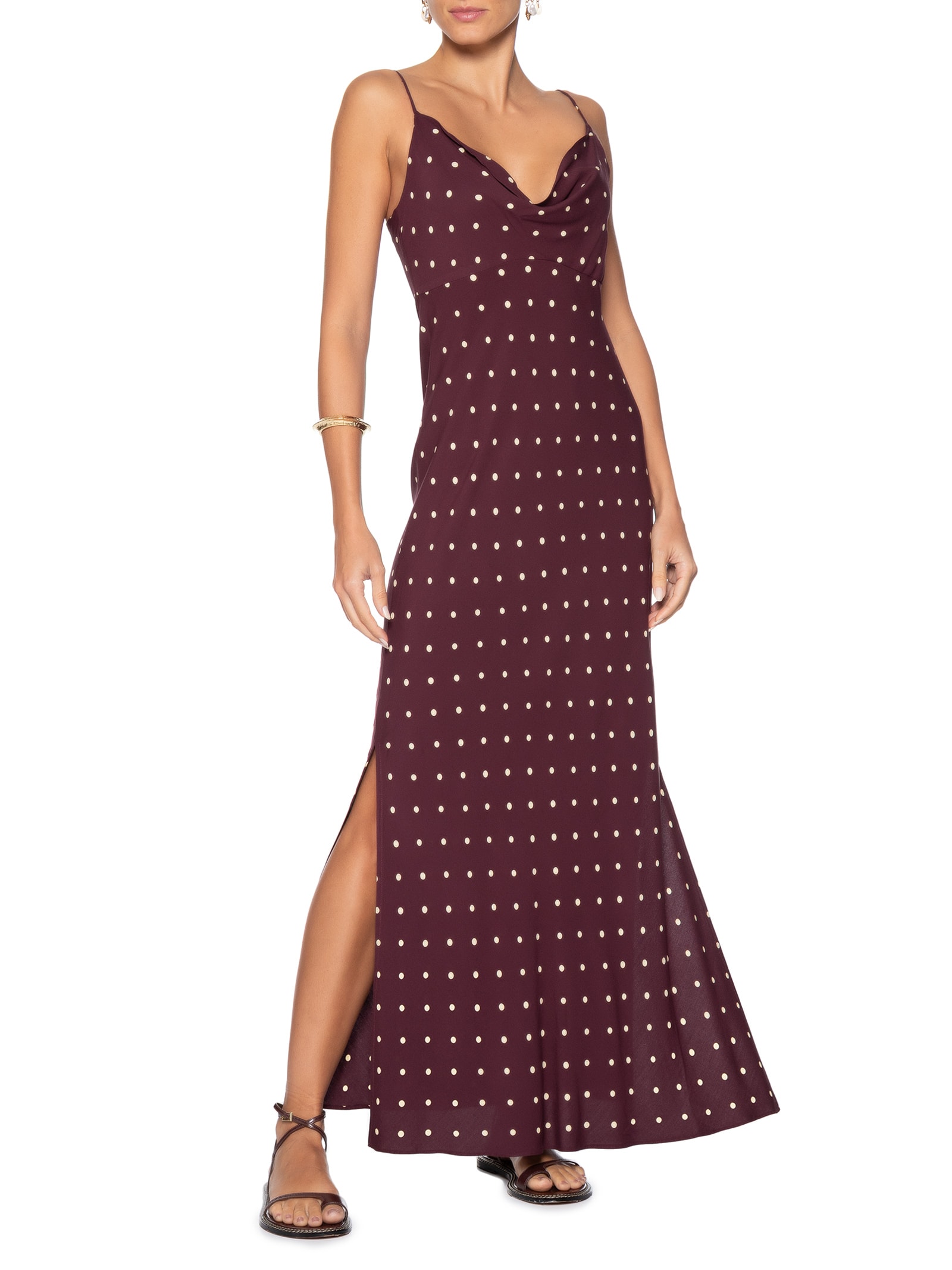 Vestido Est Noturna Marrom Dress To