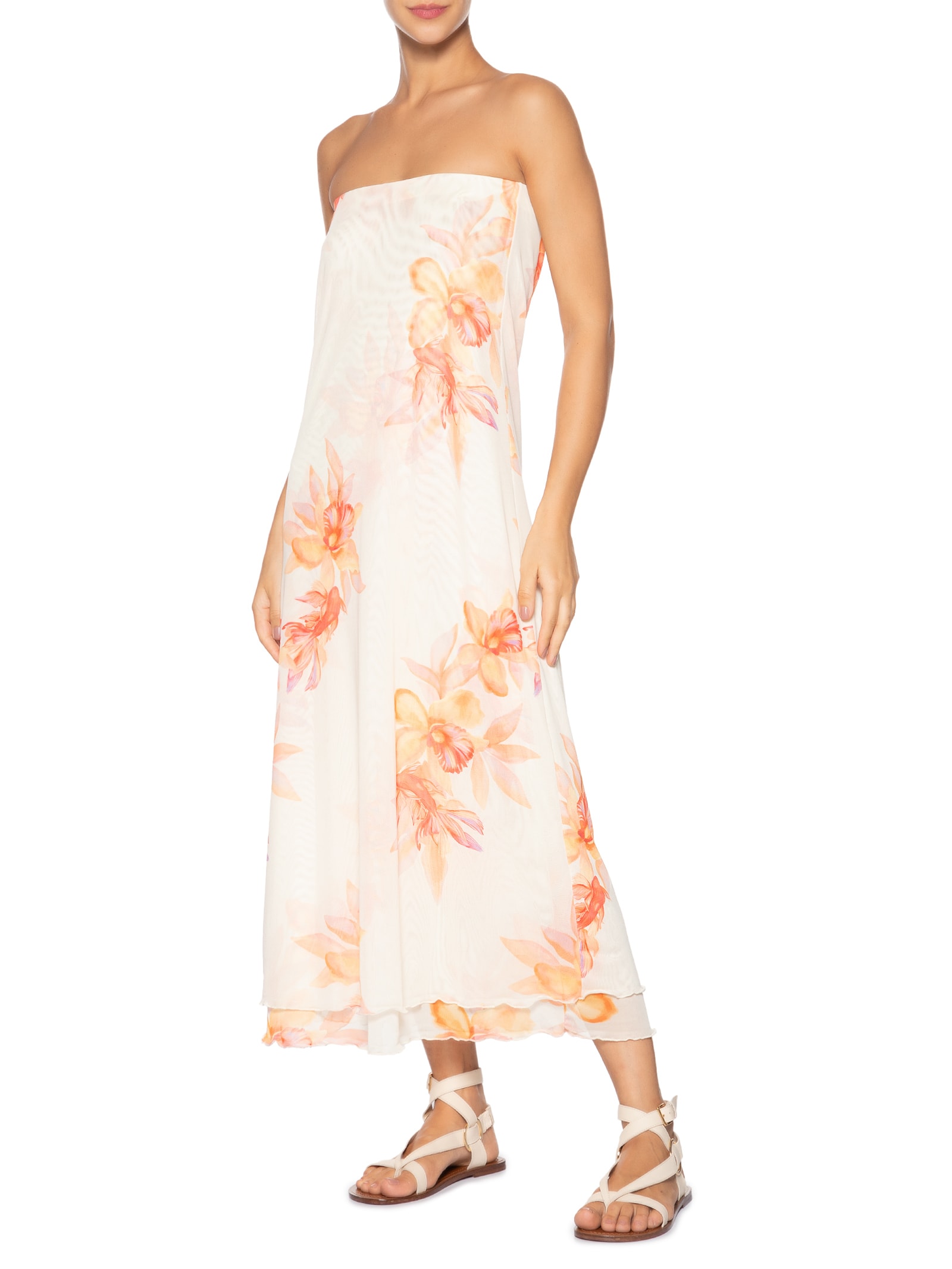 Vestido Estampa Beta Alça Removível Rosa Dress To