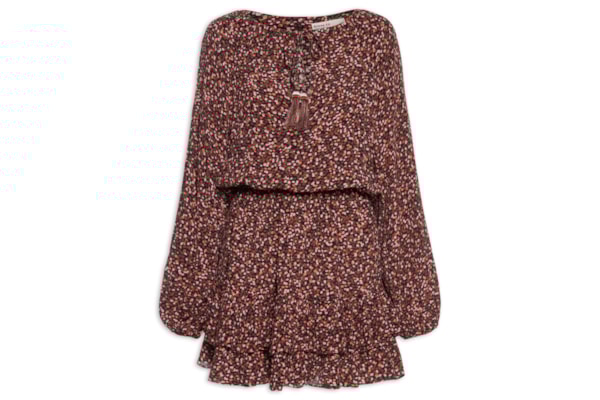 Vestido Estampa Céu Noturno - Marrom