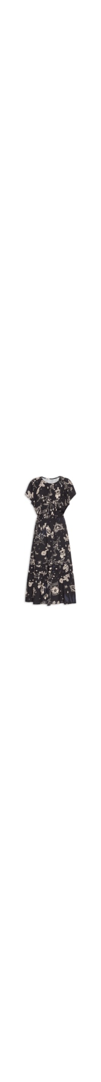 Vestido Estampa Estava Escrito - Preto