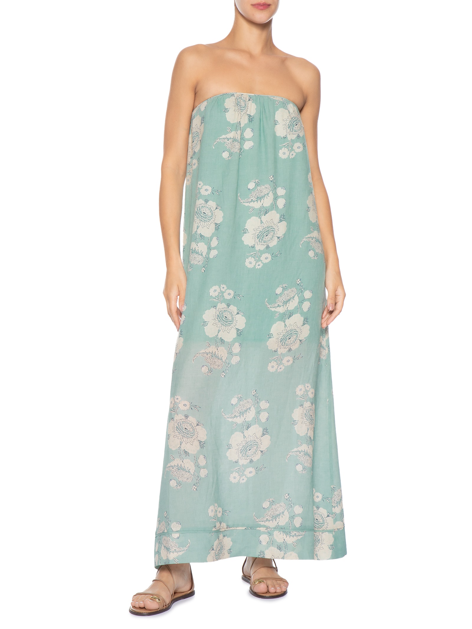 Vestido Estampa Fleur B Azul Maria Filó