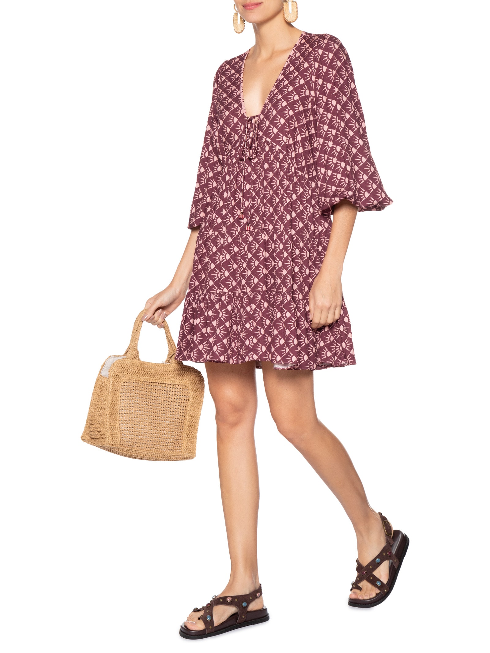 Vestido Estampa Floriluz Mix Rosa Dress To