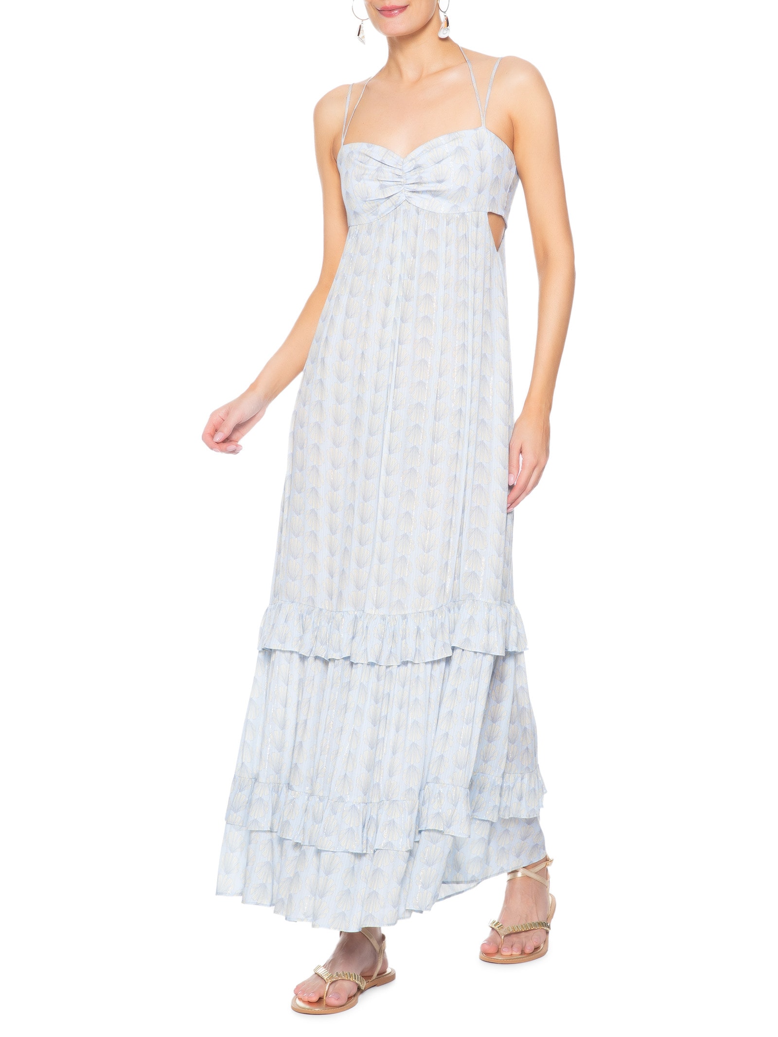 Vestido Estampa Mar Sereno Azul Dress To